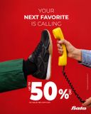 Enjoy up to 50% off on selected Bata styles — page 2 of 3