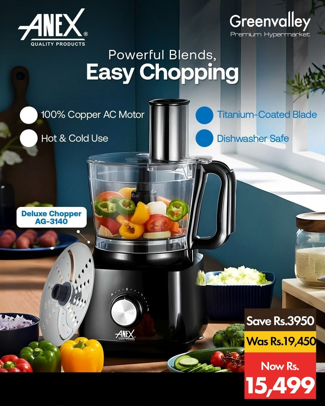 Anex Powerful blending & easy chopping made effortless with the Deluxe Chopper AG-3140 — page 1 of 1