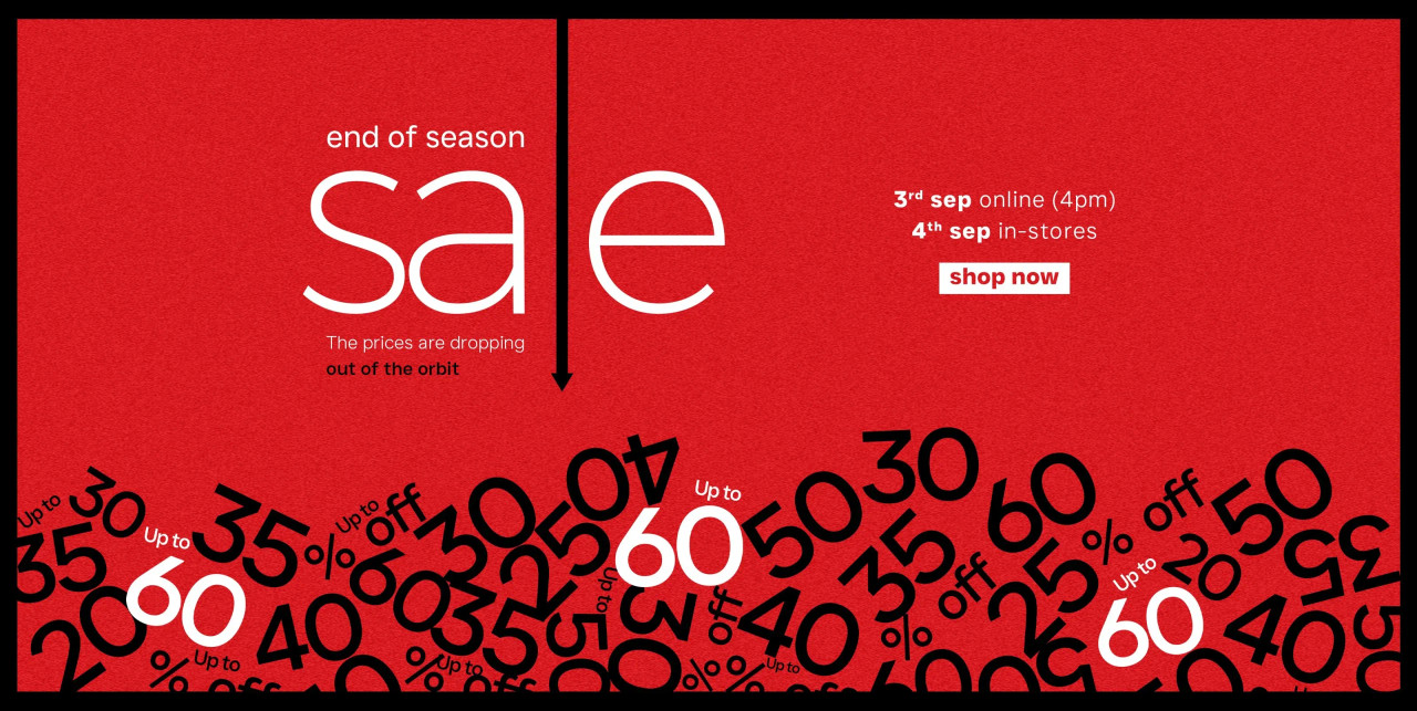 UP to 60% OFF End OF Season Sale — page 1 of 1