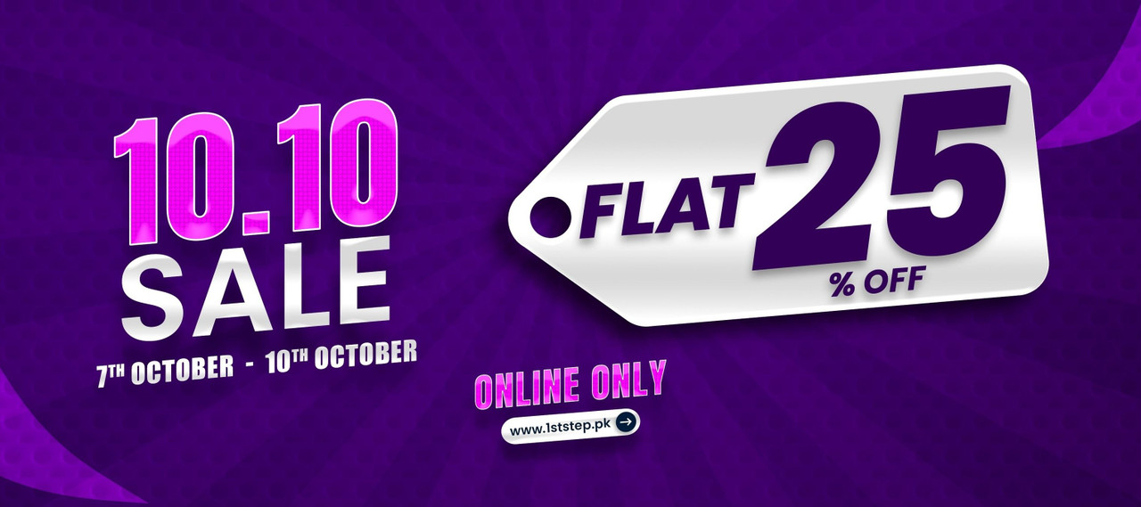 Flat 25% off footwear and bags, online only at 1ststep.pk — last 24 hours — page 1 of 8